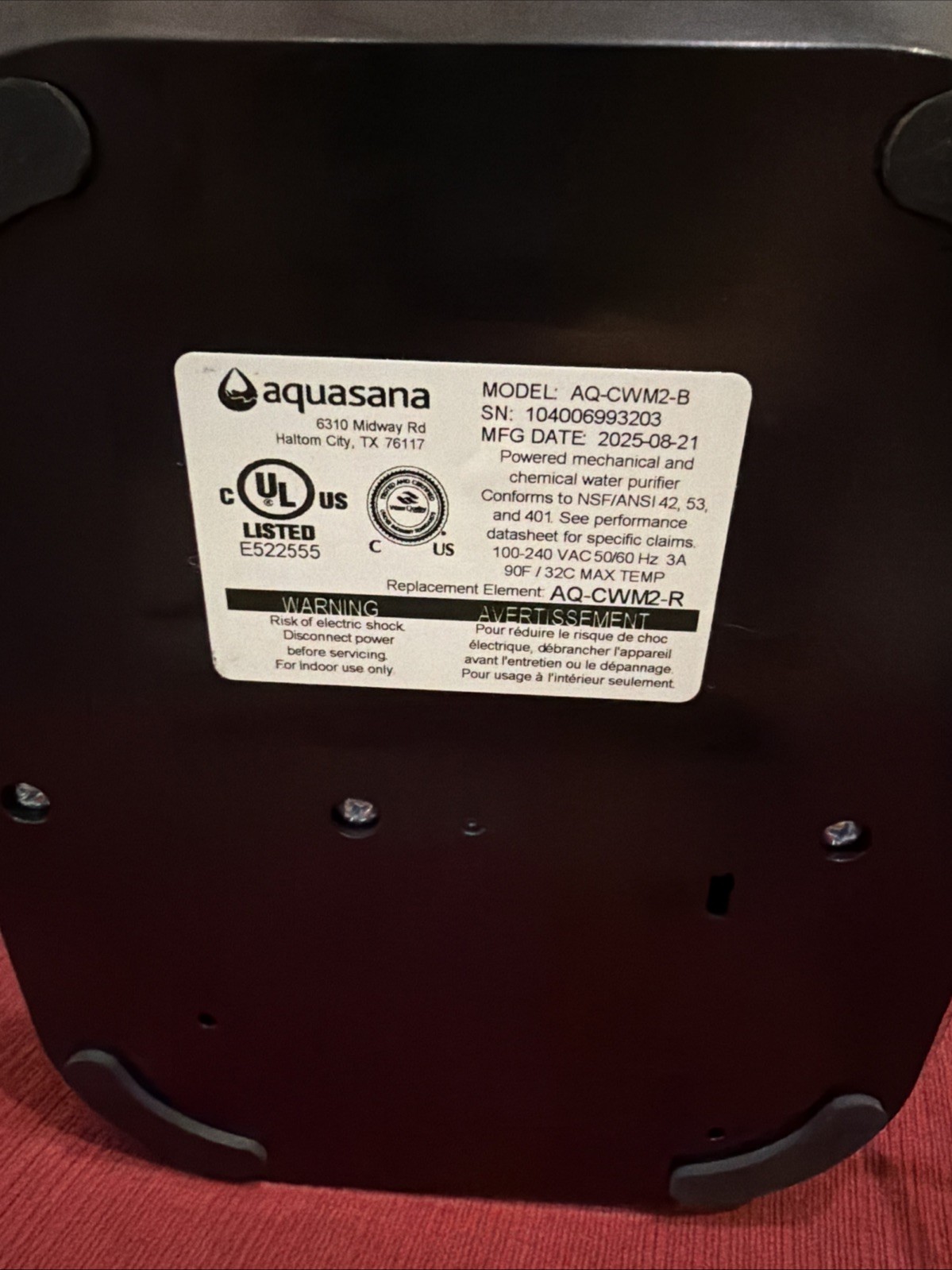 Aquasana Countertop Clean Water Machine Model # AQ-CWM2-B-Q – Tested Works