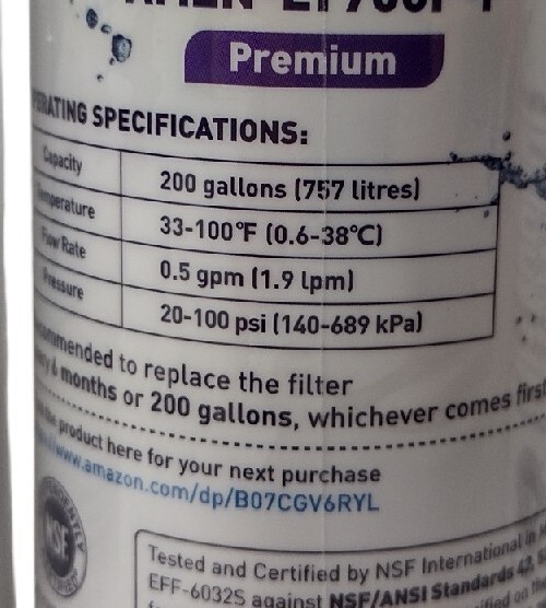Amazon Basics PREMIUM Refrigerator Water Filter LT700P-P 3 PACK NEW/ SEALED