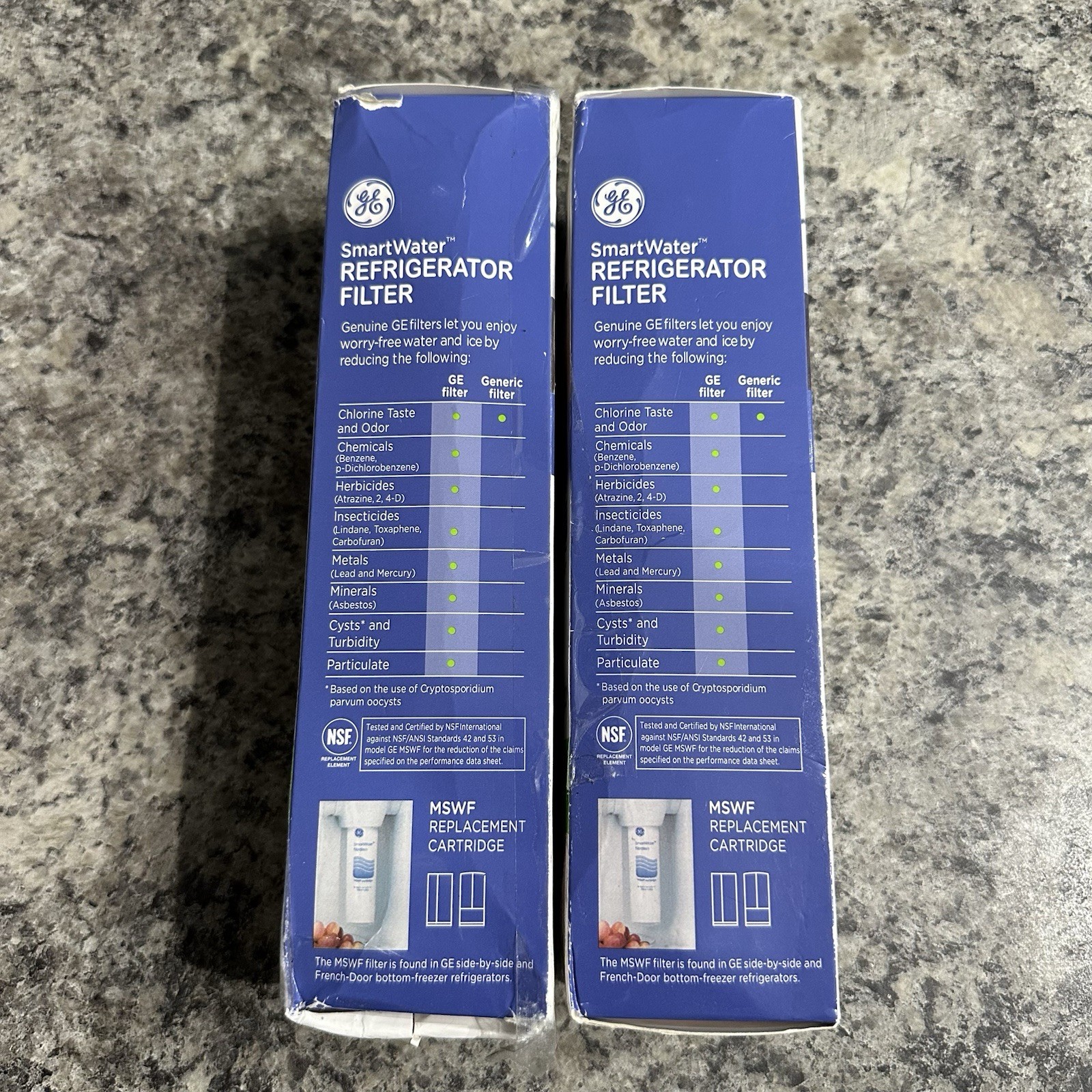 SEALED 2x GE MSWF SmartWater Refrigerator Filter Replacement Cartridge OEM