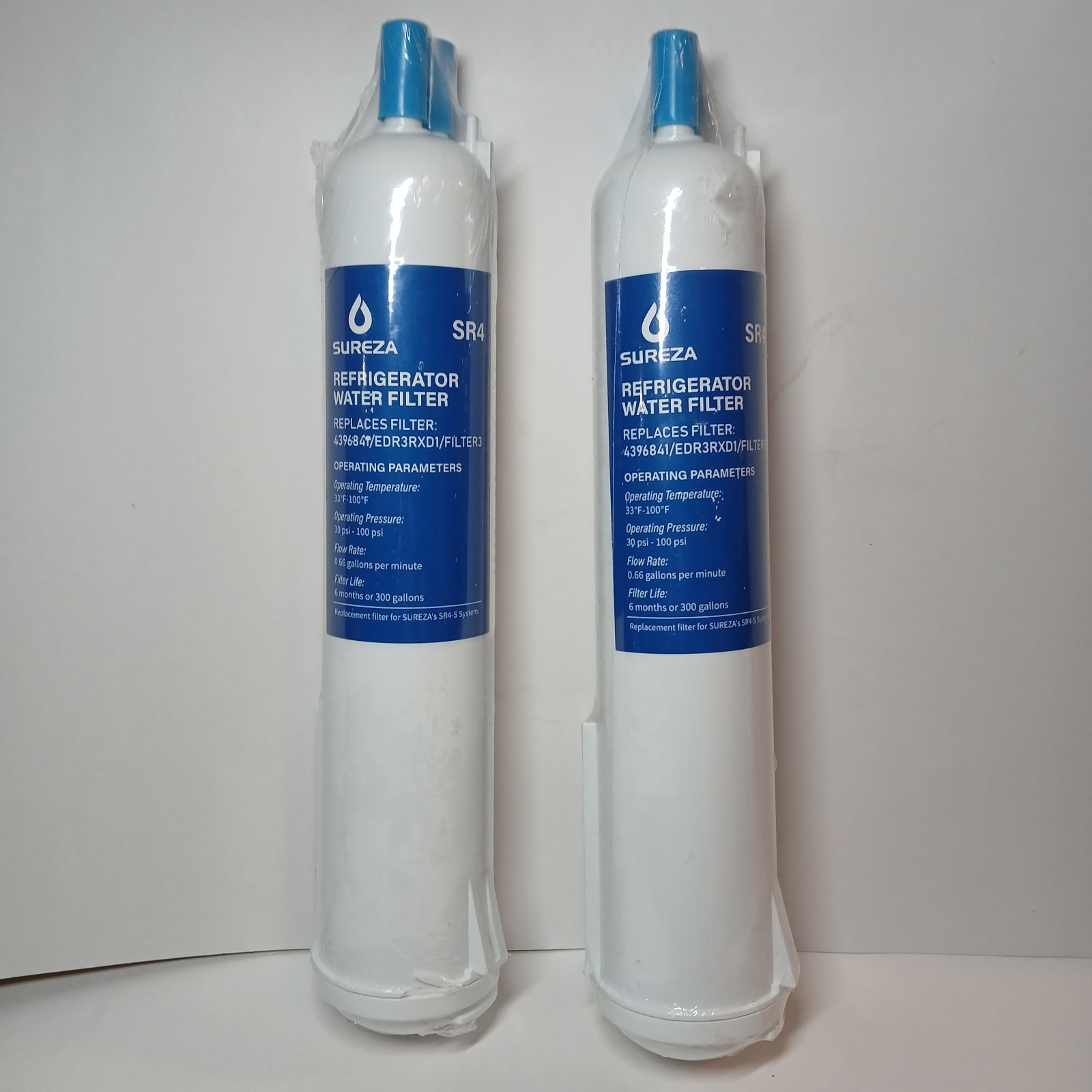 2 Sureza SR4 Replacements for 4396841/EDR3RXD1 Refrigerator Filter | SEALED/NEW!