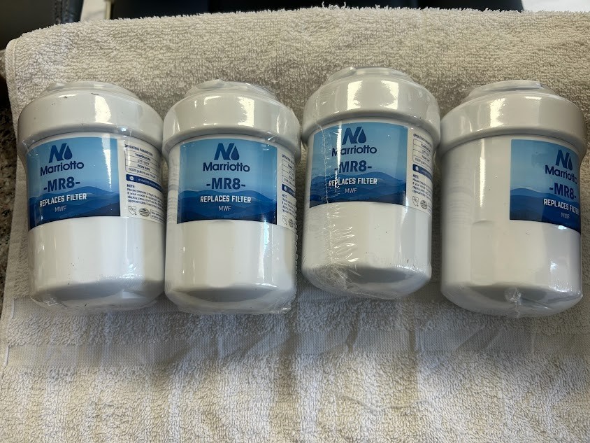 Marriotto MR8 Refrigerator Water Filter Replaces GE MWF – New Open Box-4 Pack.