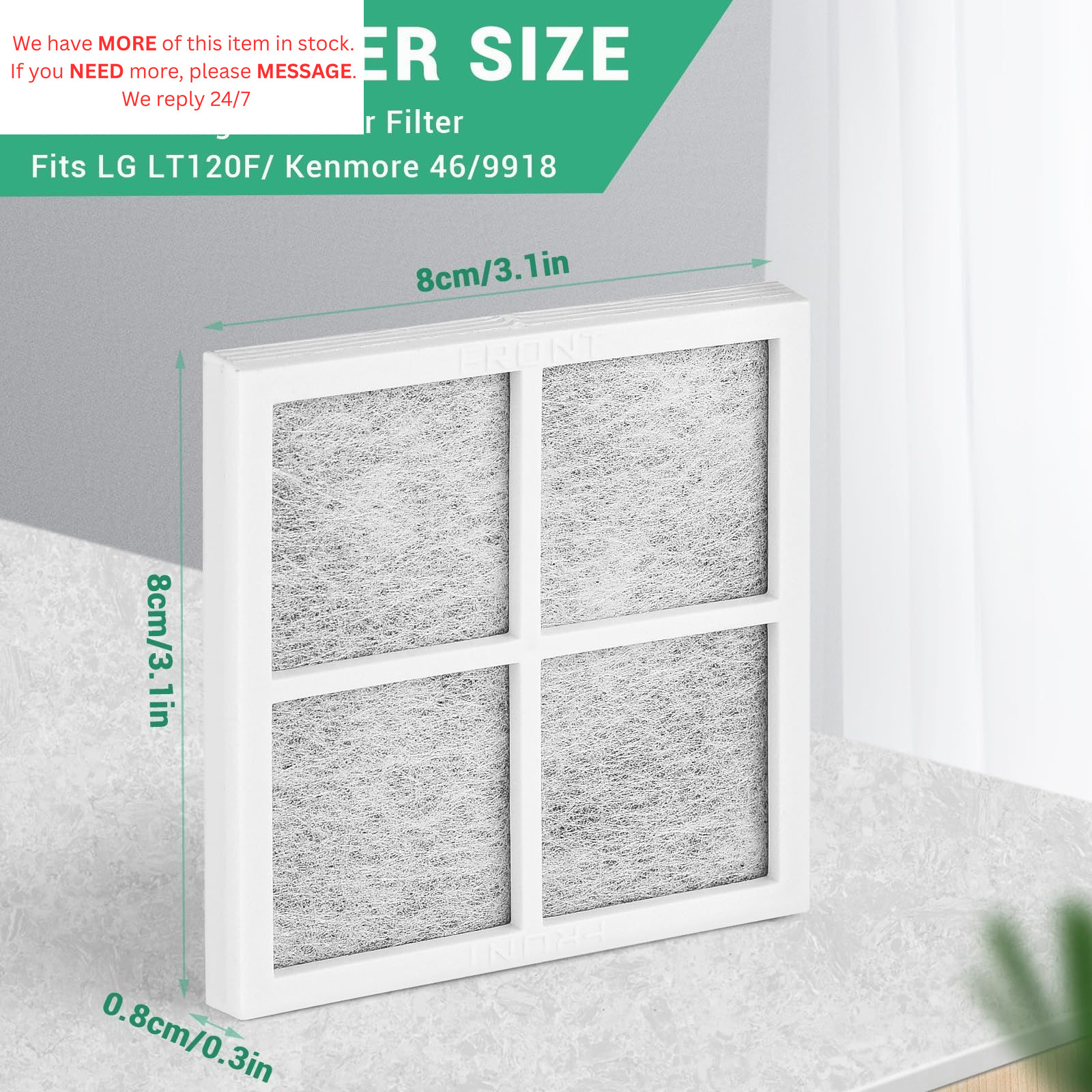 6 Pack Refrigerator Air Filter Replacement, 6 Count (Pack of 1)