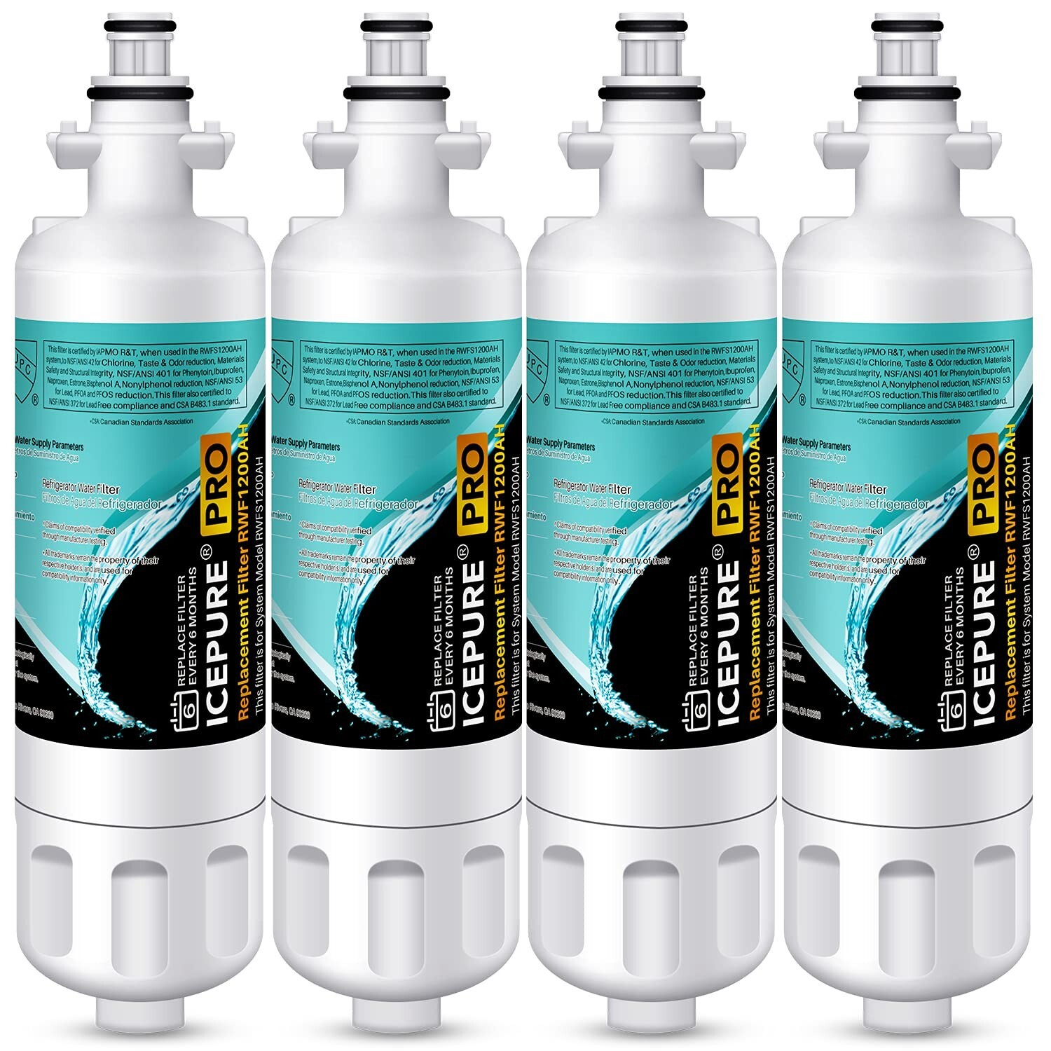 Fit For LG LT700P lg lfxc24726s ADQ36006102 CLCH106 Icepure NSF401 Filter 4 Pack