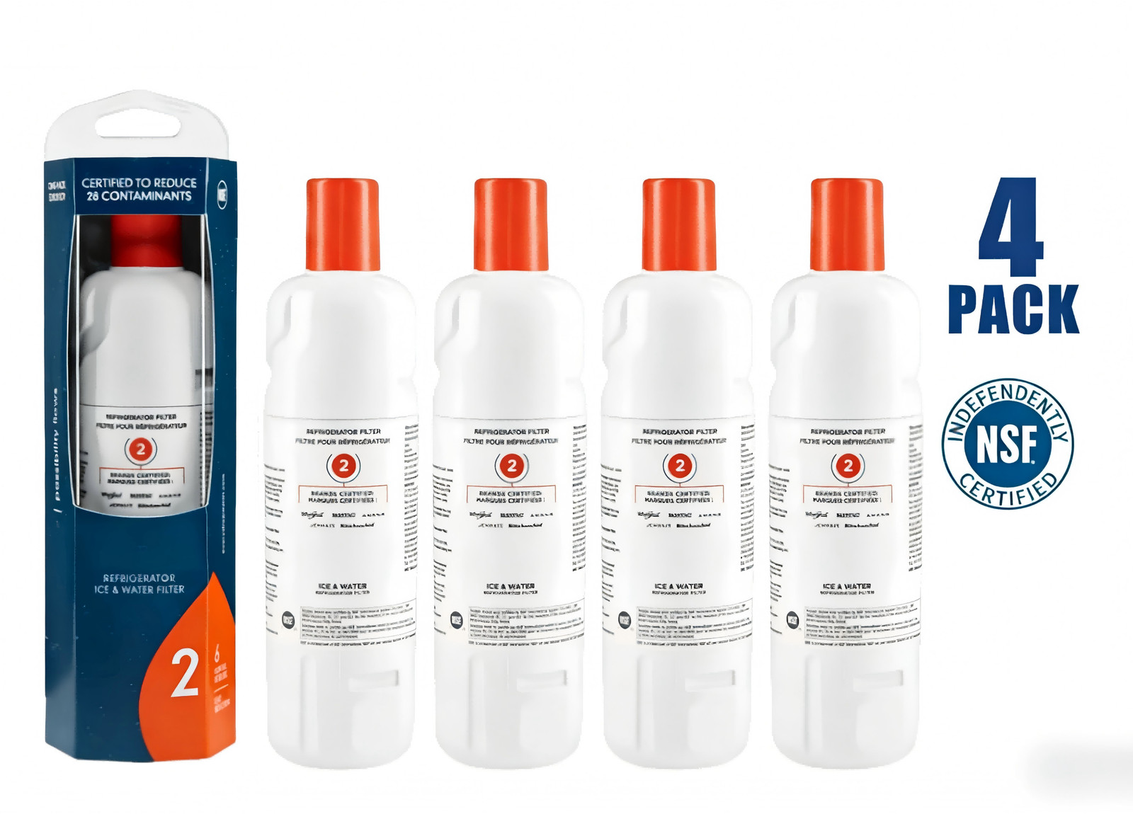4 Pack-Refrigerator Ice Replacement W10413²645A EDR2²RXD1 Filter-US SHIPPED