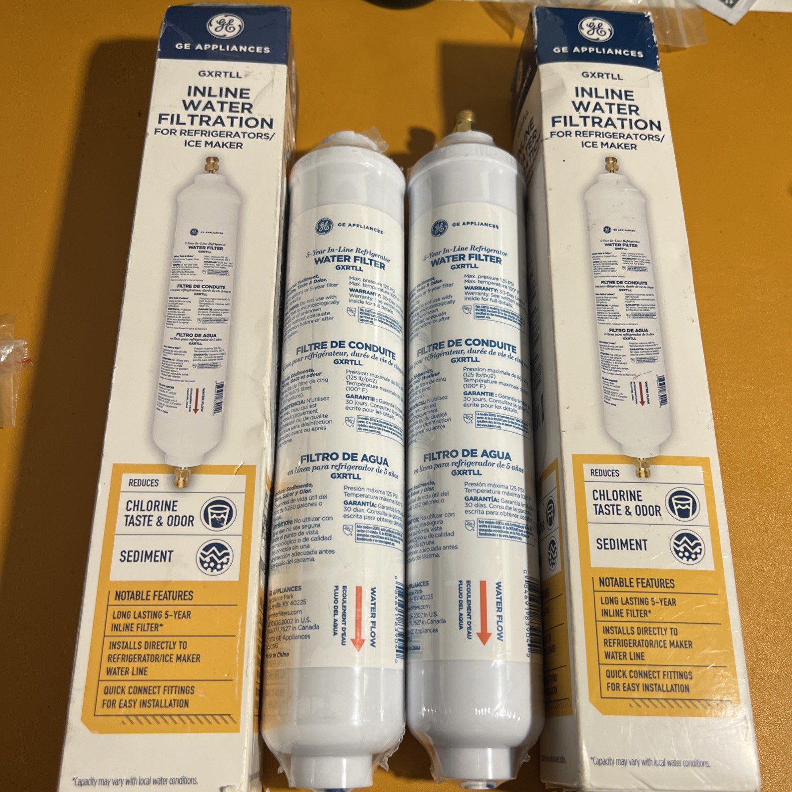 2 GE Appliances GXRTLL 5-Year in-LINE Filtration System Water Filter (1 Adapter)