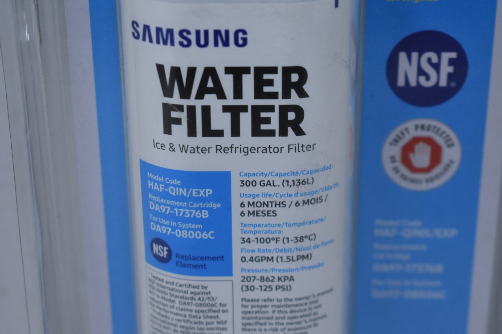 SAMSUNG Genuine HAF-QIN Refrigerator Water Filter for System DA97-08006C