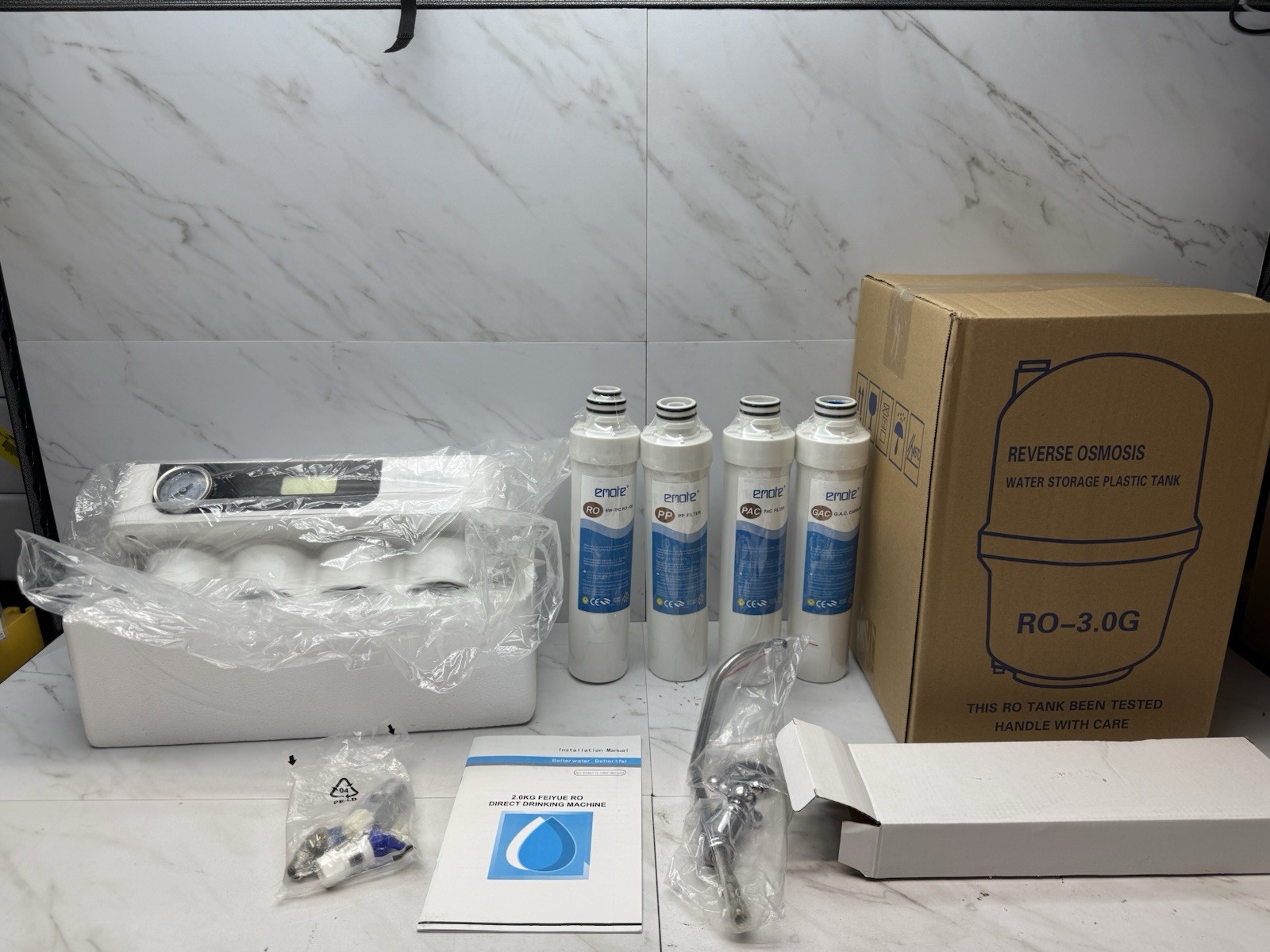 Reverse Osmosis Water Filtration System 4 Stage Under Counter PAE GUC