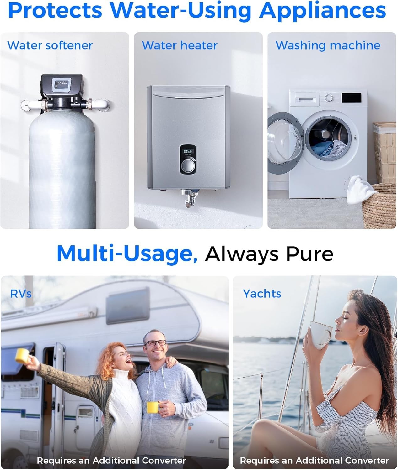 Waterdrop 2 Stage Whole House Water Filter System, 5 Micron, 1″ Inlet/Outlet