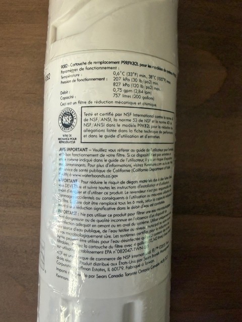 Kenmore 9082 Replacement Refrigerator Filter