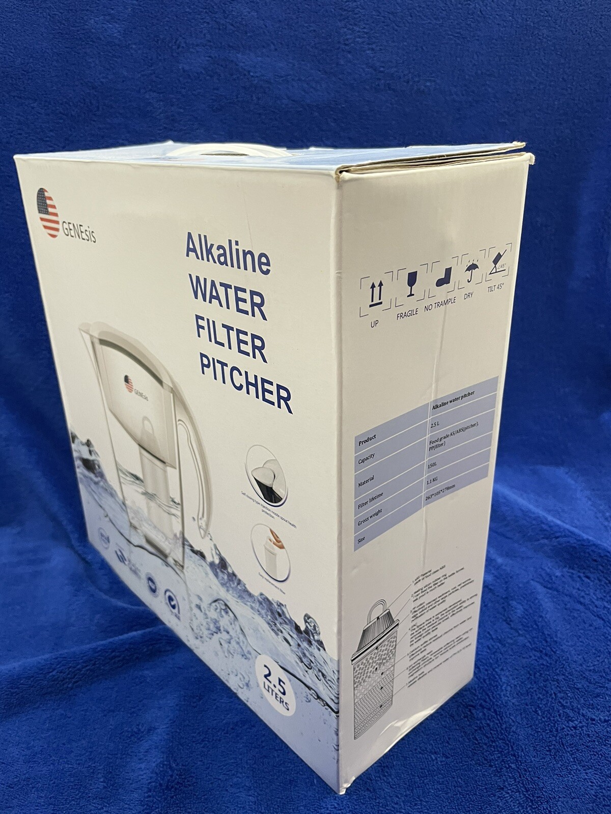 Genesis Water Filter Pitcher 2.5 L Alkaline Ionizer- 7 Stages.