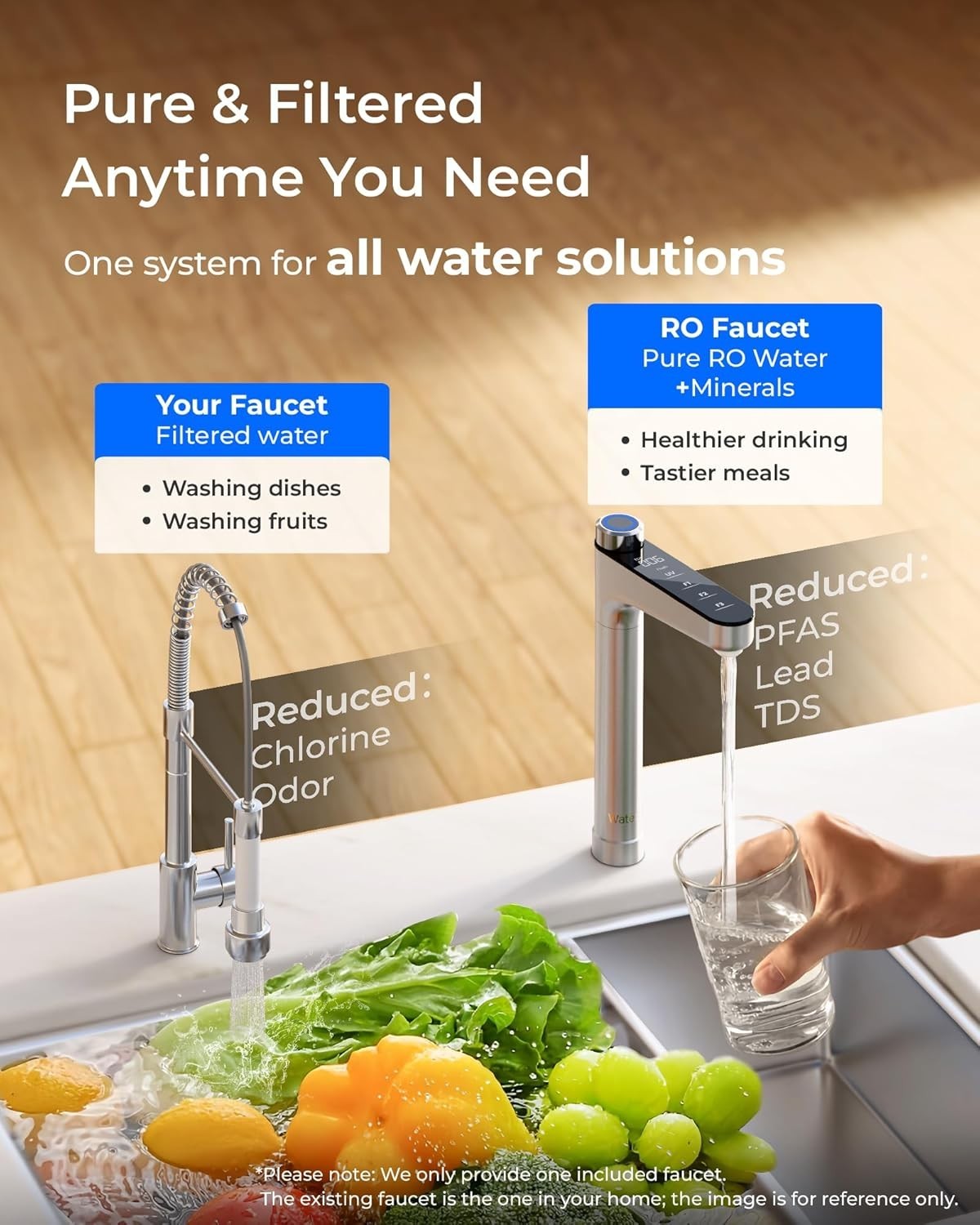 [ Dual Flow ] Waterdrop X12-PRO 1200 GPD Reverse Osmosis Water Filter, Alkaline