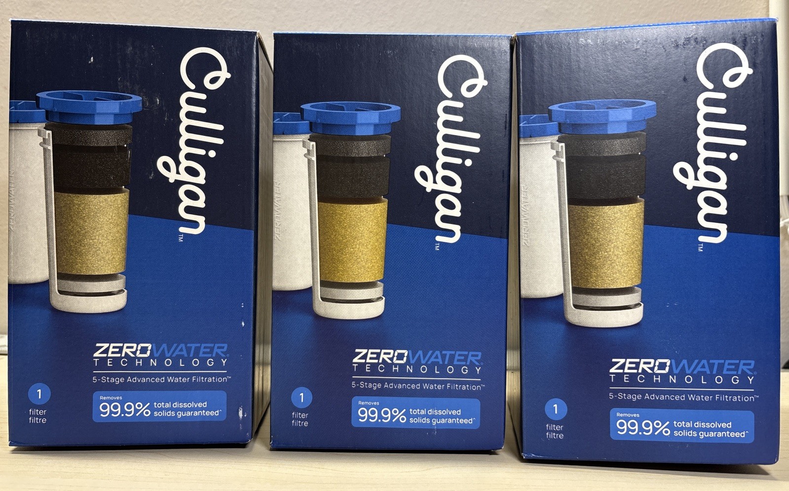 Lot of 3 Culligan ZeroWater Replacement Filter Premium Advanced 5-Stage ZEROF01