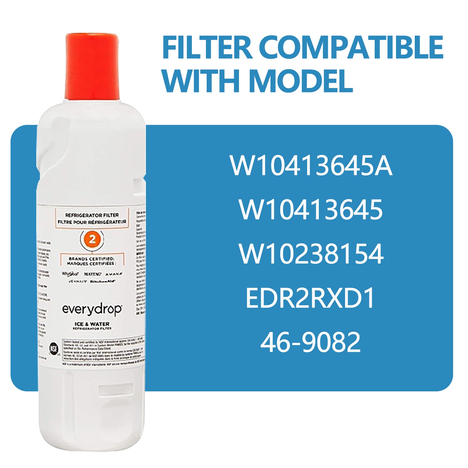 NEW PACK of 3 KAD²2RXD1 WHR²2RXD1 Filter 2 9082 Refrigerator Ice Replacement US