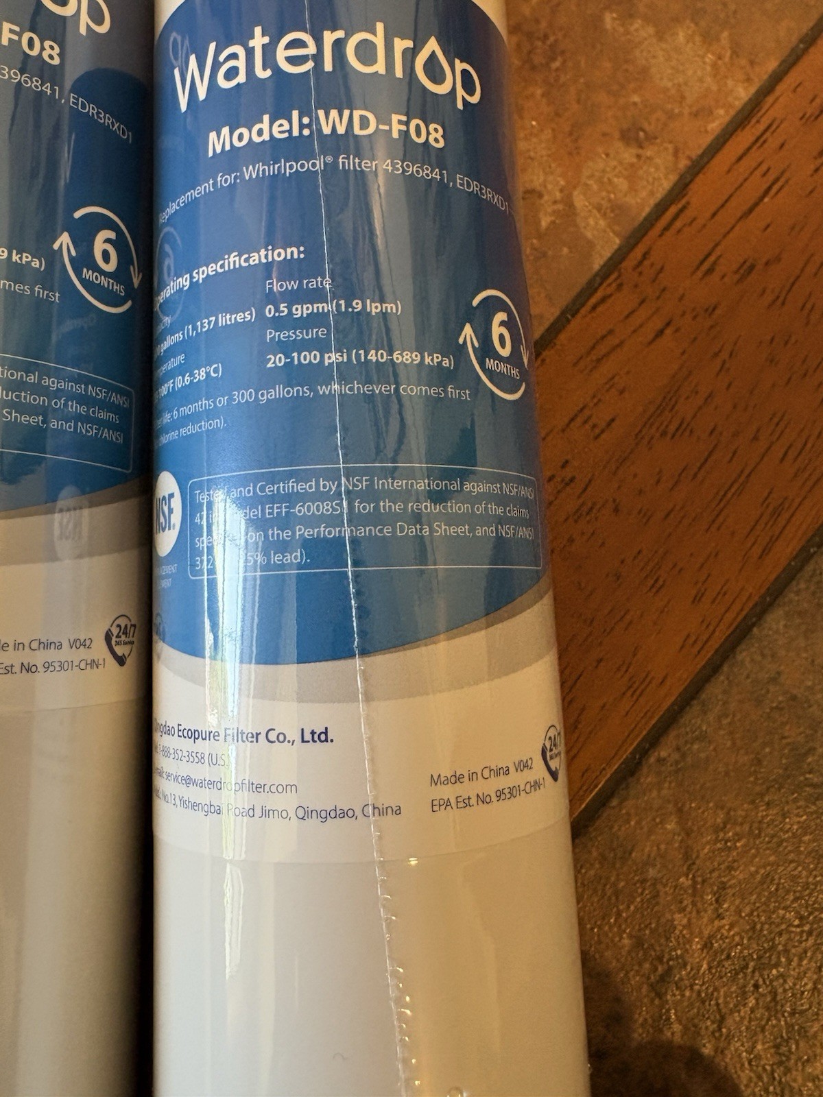 LOT Waterdrop Replacement Refrigerator Water Filters WD-F08 New Sealed