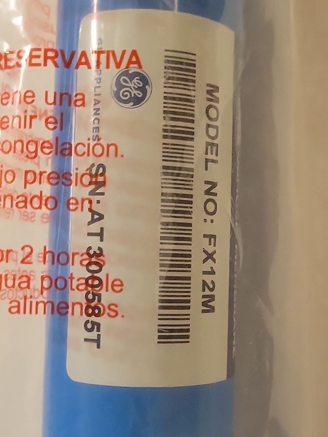 GE FX12M Reverse Osmosis Replacement Membrane,Blue/White