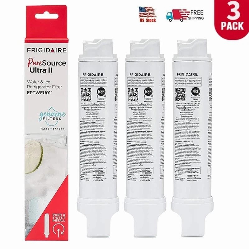 NEW 3PACK EPTWFU01 Pure Source Ultra II EWF02 SCWFTCTO Refrigerator Water Filter