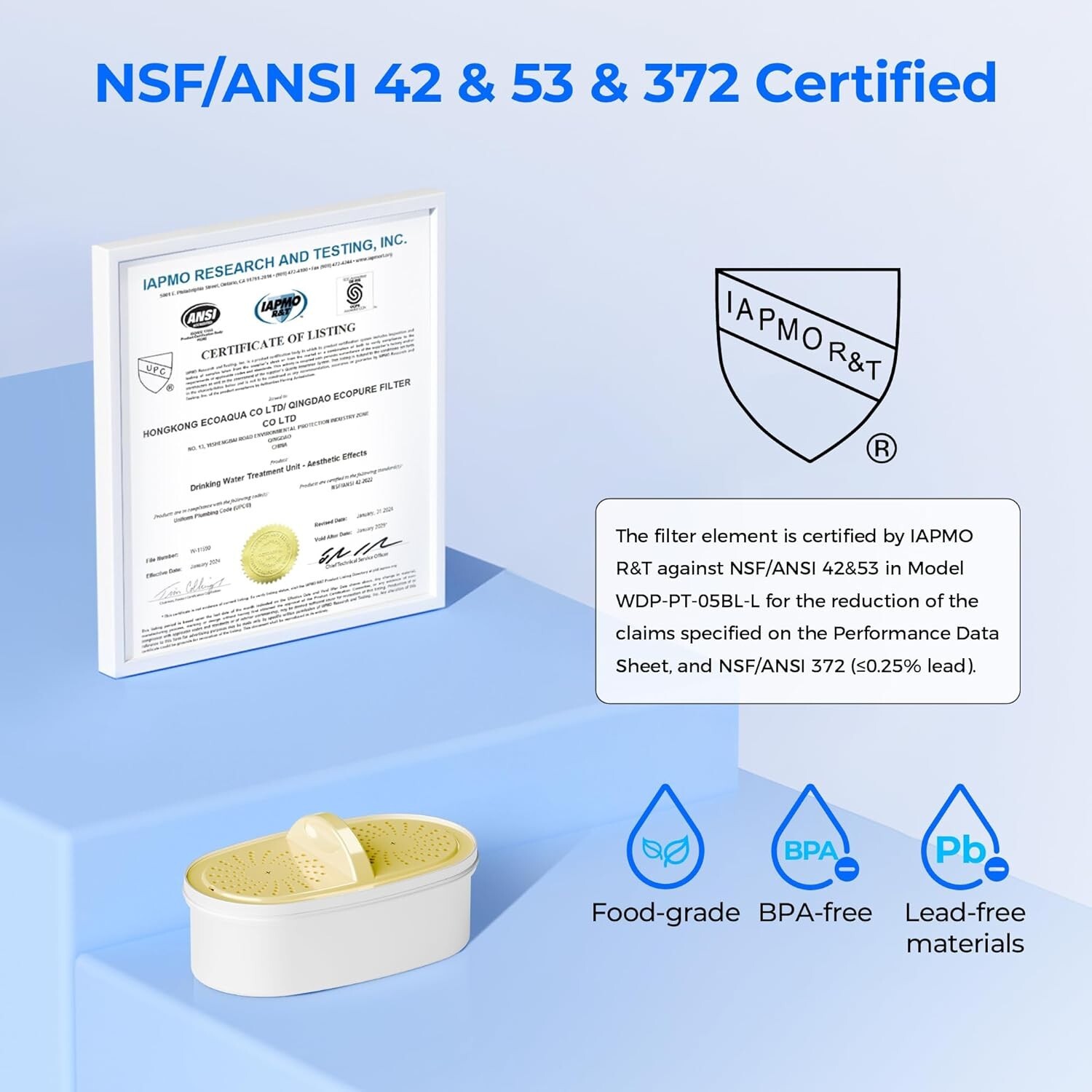 Waterdrop Upgrade NSF 53&42&372 Certified Replacement Filters,for Waterdrop