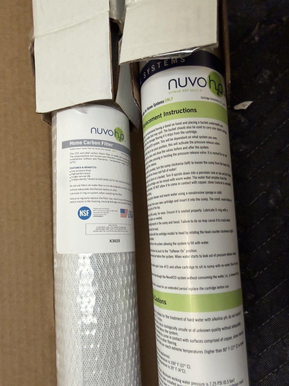 NuvoH2O HOME DUO Replacement Cartridge & Filter 71160 BRAND NEW IN BOX