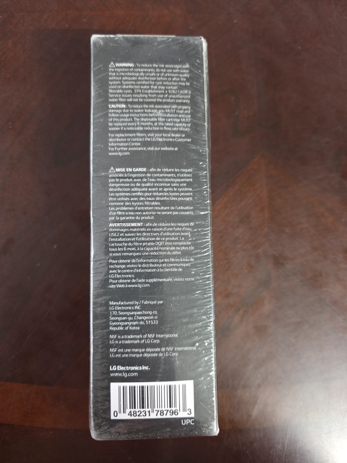 New/Sealed Genuine OEM LG Water Ice Filter Replacement Cartridge LT1000P/PC/PCS