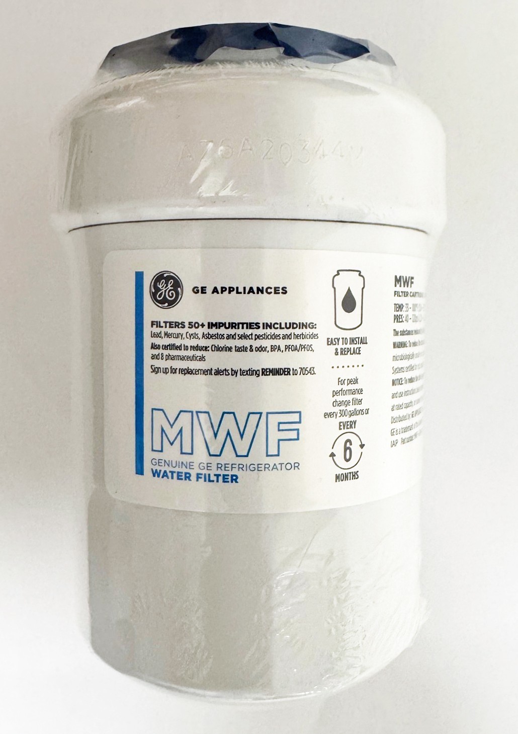 GE Appliances MWF Refrigerator Water Filter, Genuine Replacement Filter