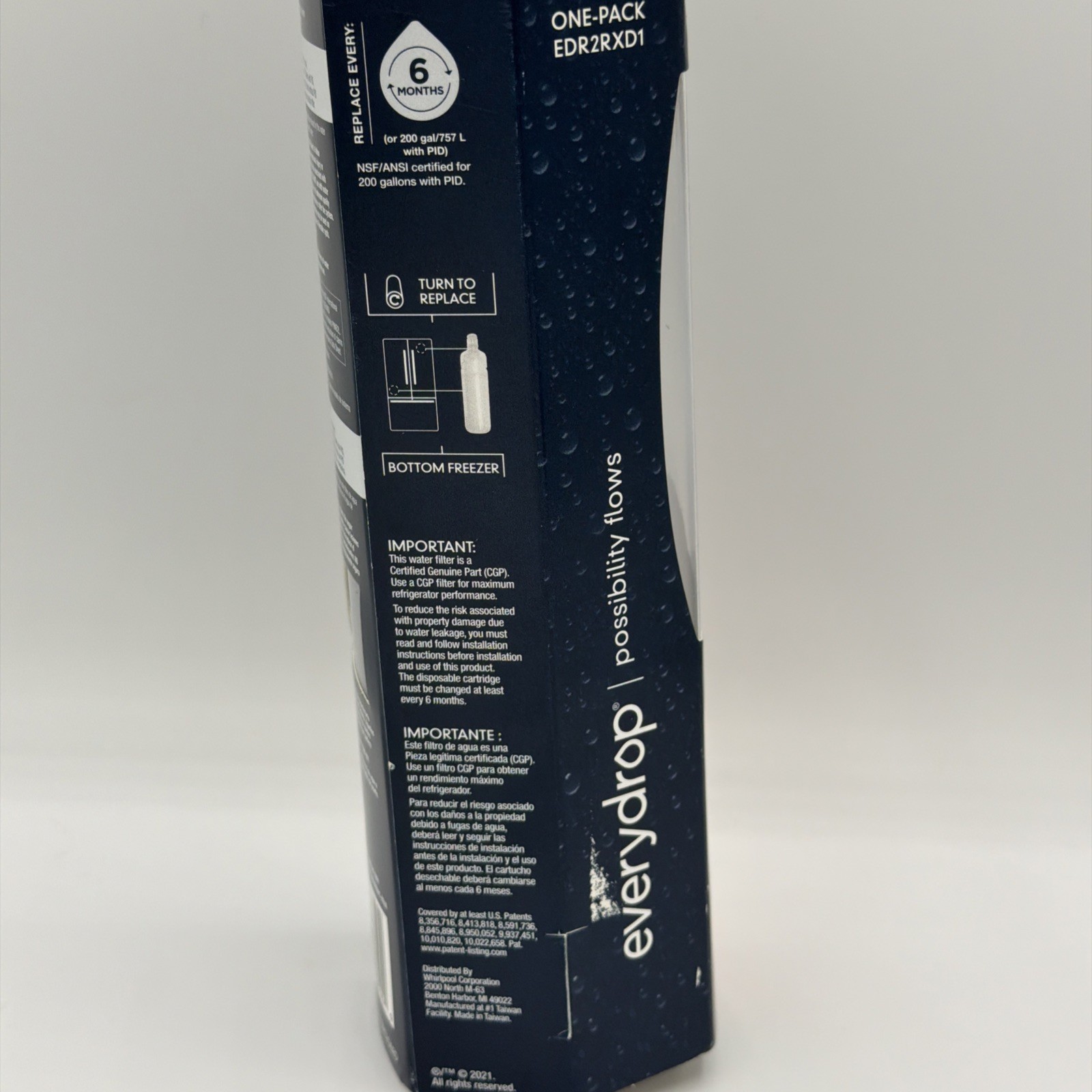 EveryDrop #2 Ice & Water Refrigerator Filter ΕDR2RXD1 New In Box