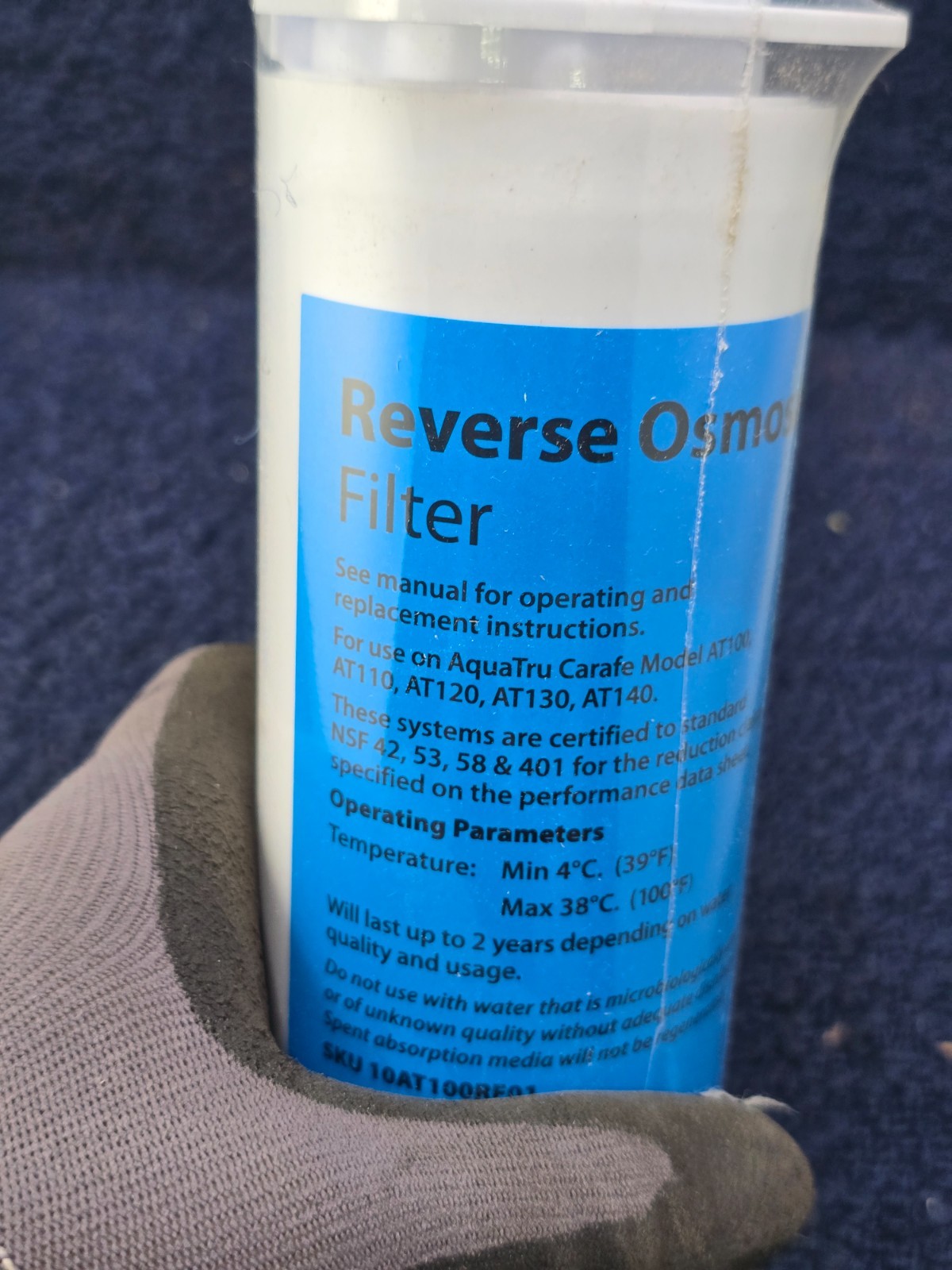 AquaTru Carafe AT100: Reverse Osmosis Filter Stage 3 10AT100RF01