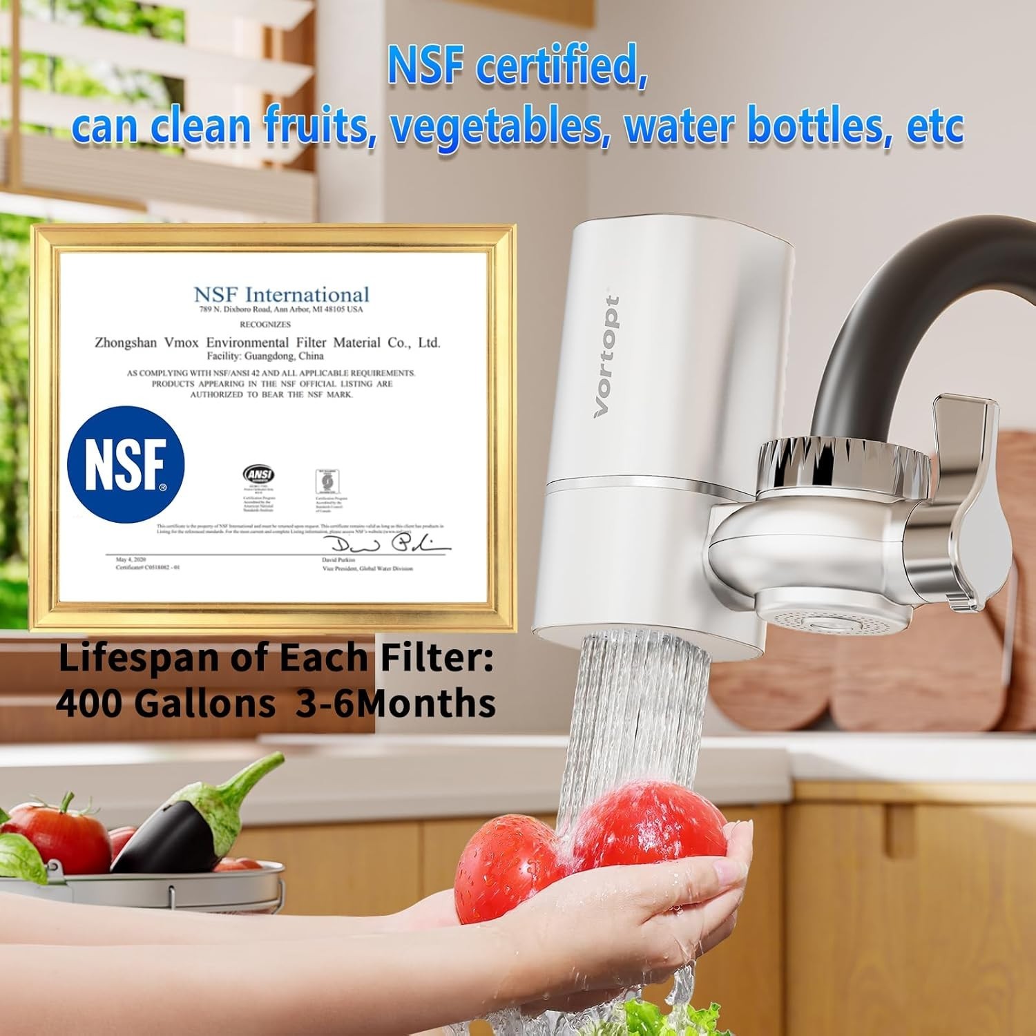 High-Performance 5-Stage Faucet Water Filter | NSF Certified, 400 Gallons