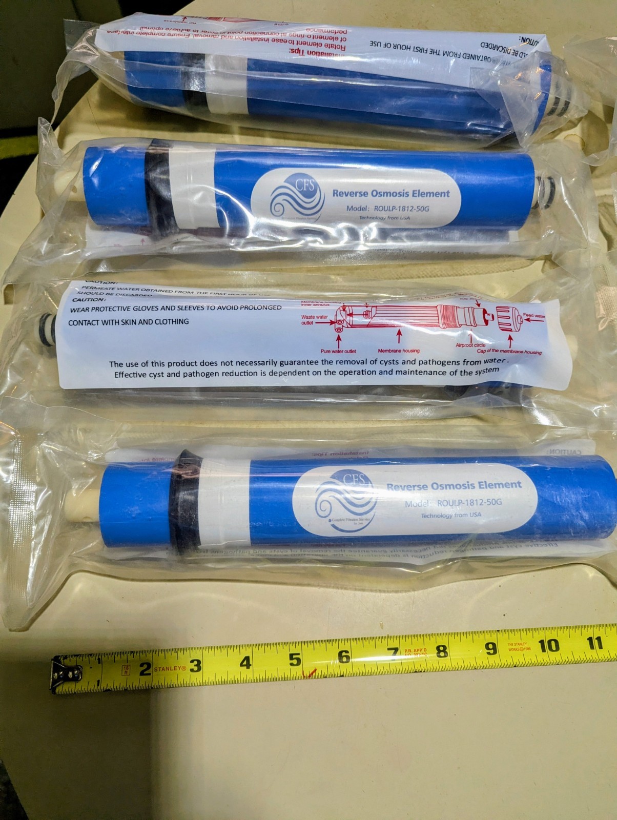 ro membrane filter new 12 inches long 8 in package blue