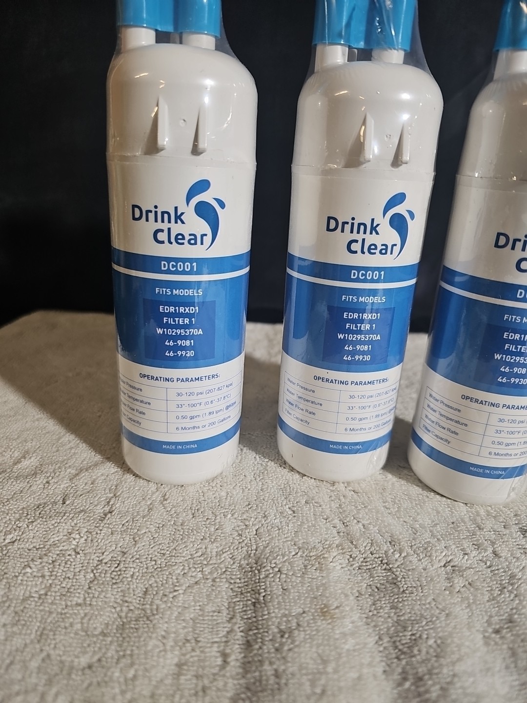3 Pk Replacement Filters-Drinking Water EDR1RXD1, Filter 1, W10295370A, DC001