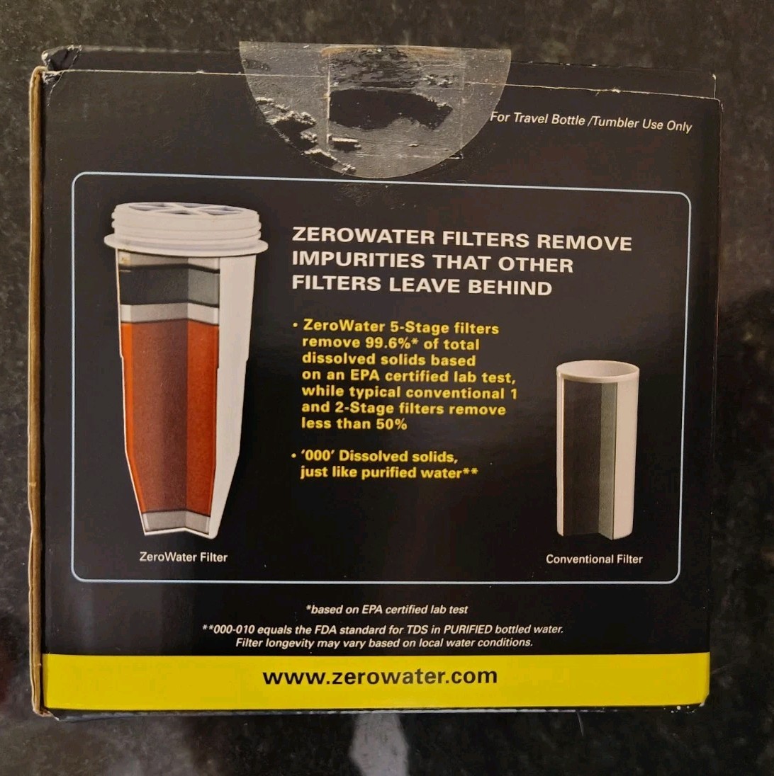 ZeroWater 2 Pack Sealed Portable Filtration Filters 5-Stage Ion Exchange ZR-230