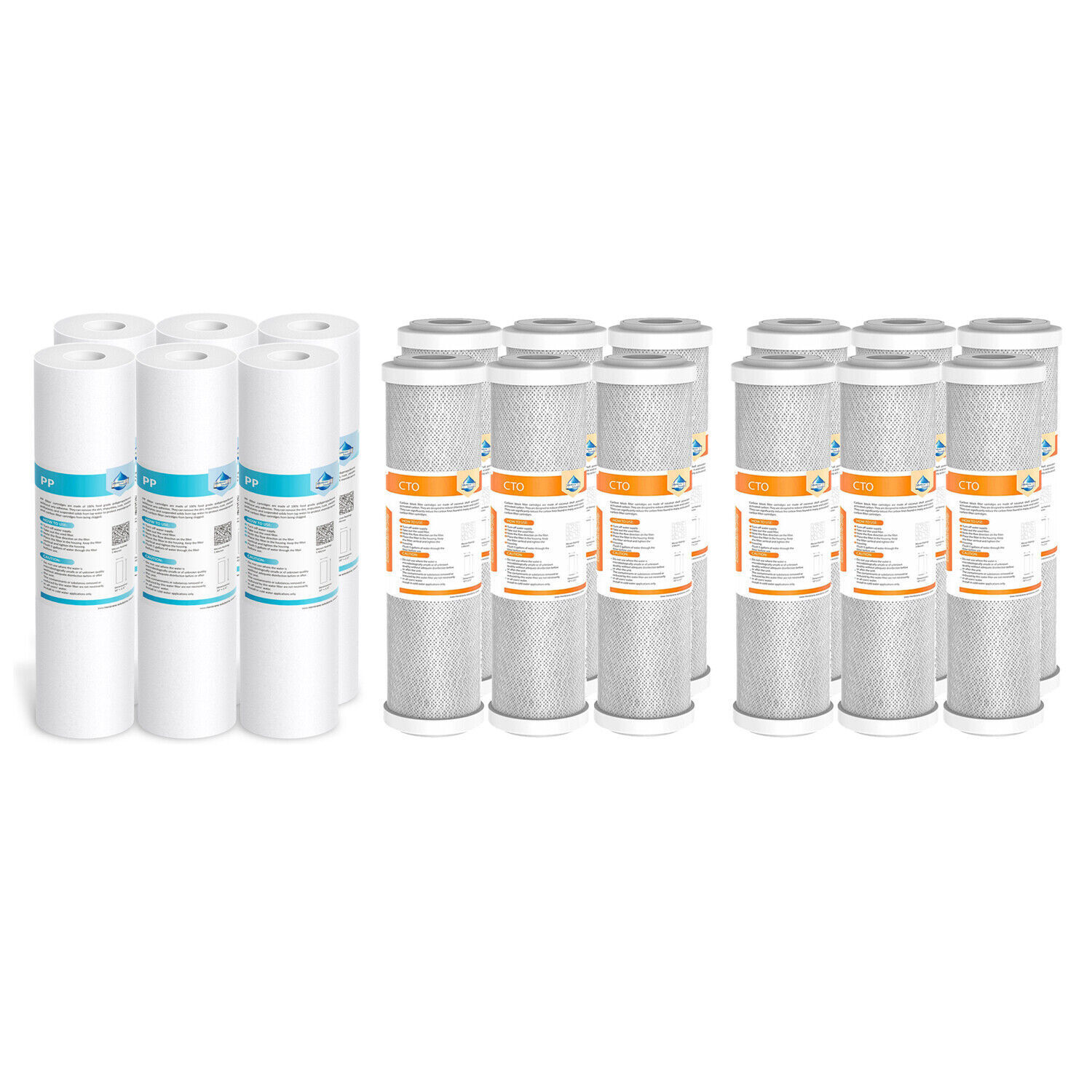 3-Stage Reverse Osmosis Sediment CTO Carbon Block Water Filter Replacement Set