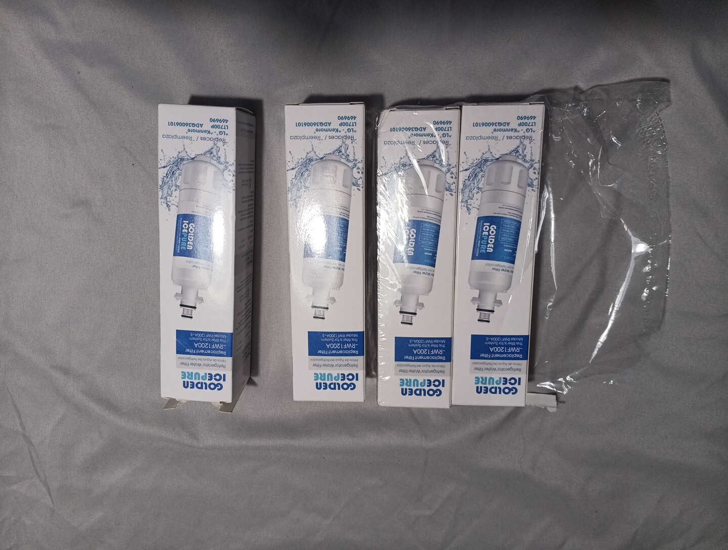 4 Pack of Golden Icepure RWF1200A Water Filters One Box Opened See Description