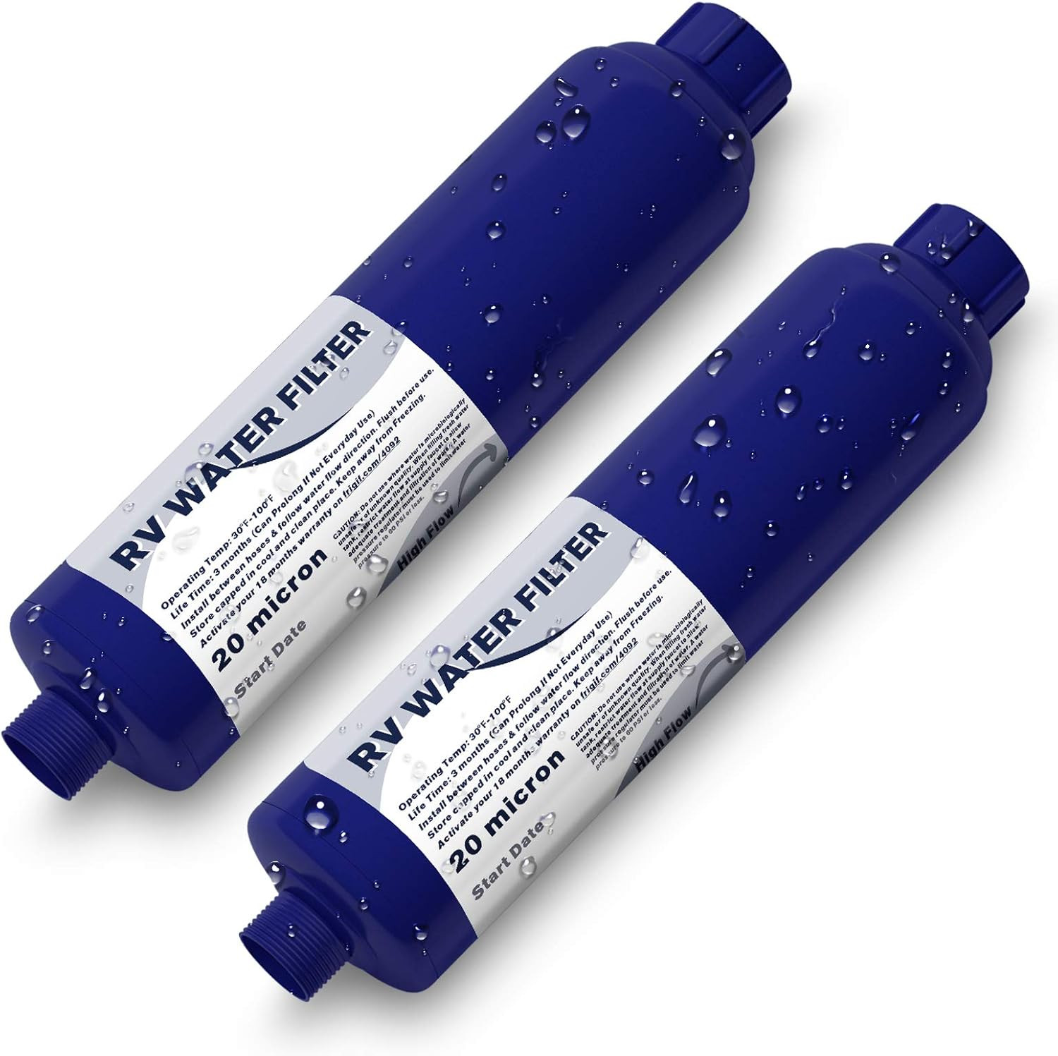 RV Camper Inline Water Filter, 2 Packs Marine Garden Camping Water Hose KDF Filt