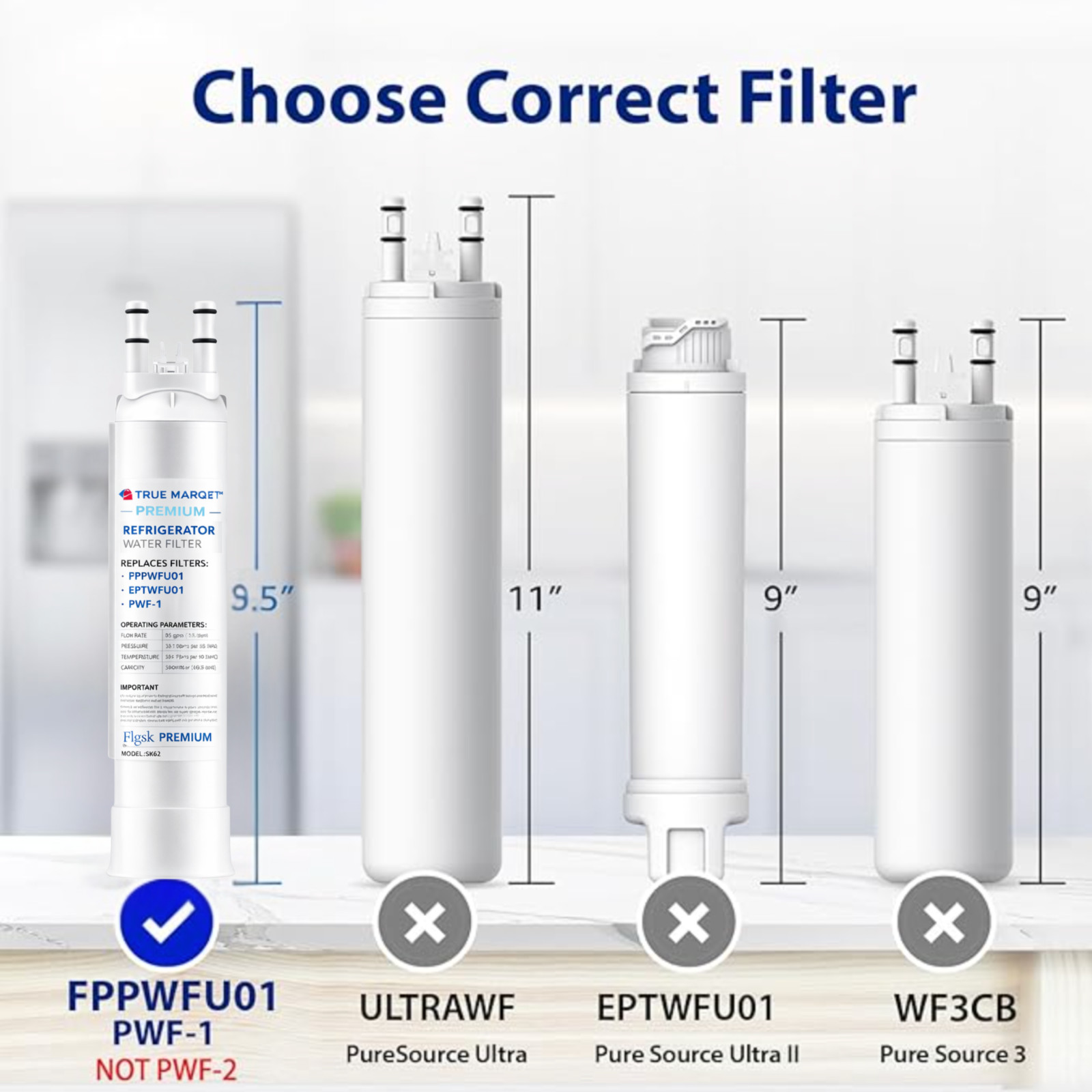 Replacement For Frigidaire® FPPWFU01 Water Filter and FRGPAAF2 PureAir RAF-2 Air