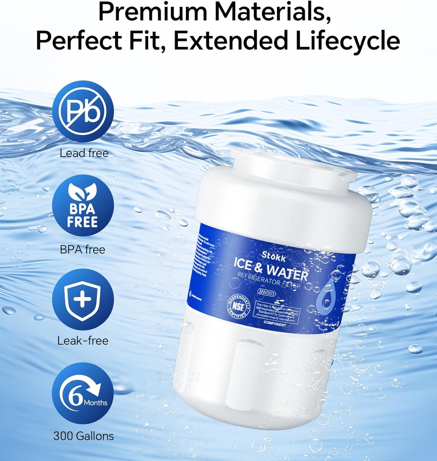 ERP Ice & water Filter for GE GSHS3KGZBCSS GSS25LGTDBB GSH22JGDDWW DSS25KGREWW