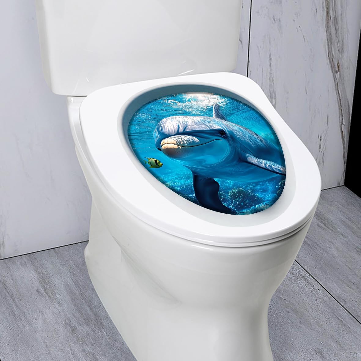 1Pcs Dolphin Decoration Stickers，Waterproof -Adhesive Cover Tank Decoration D…
