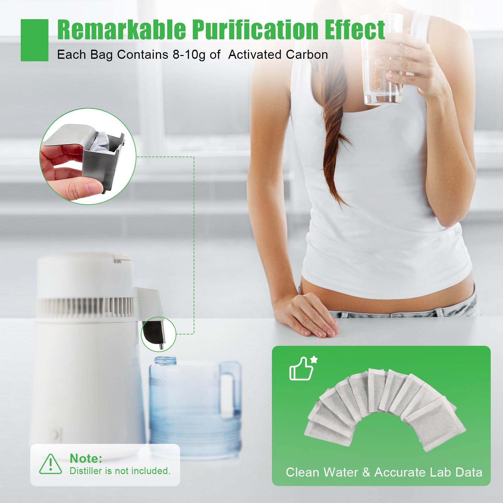 20 Bags Distiller Carbon Filters Activated Carbon Filter For Water Purification