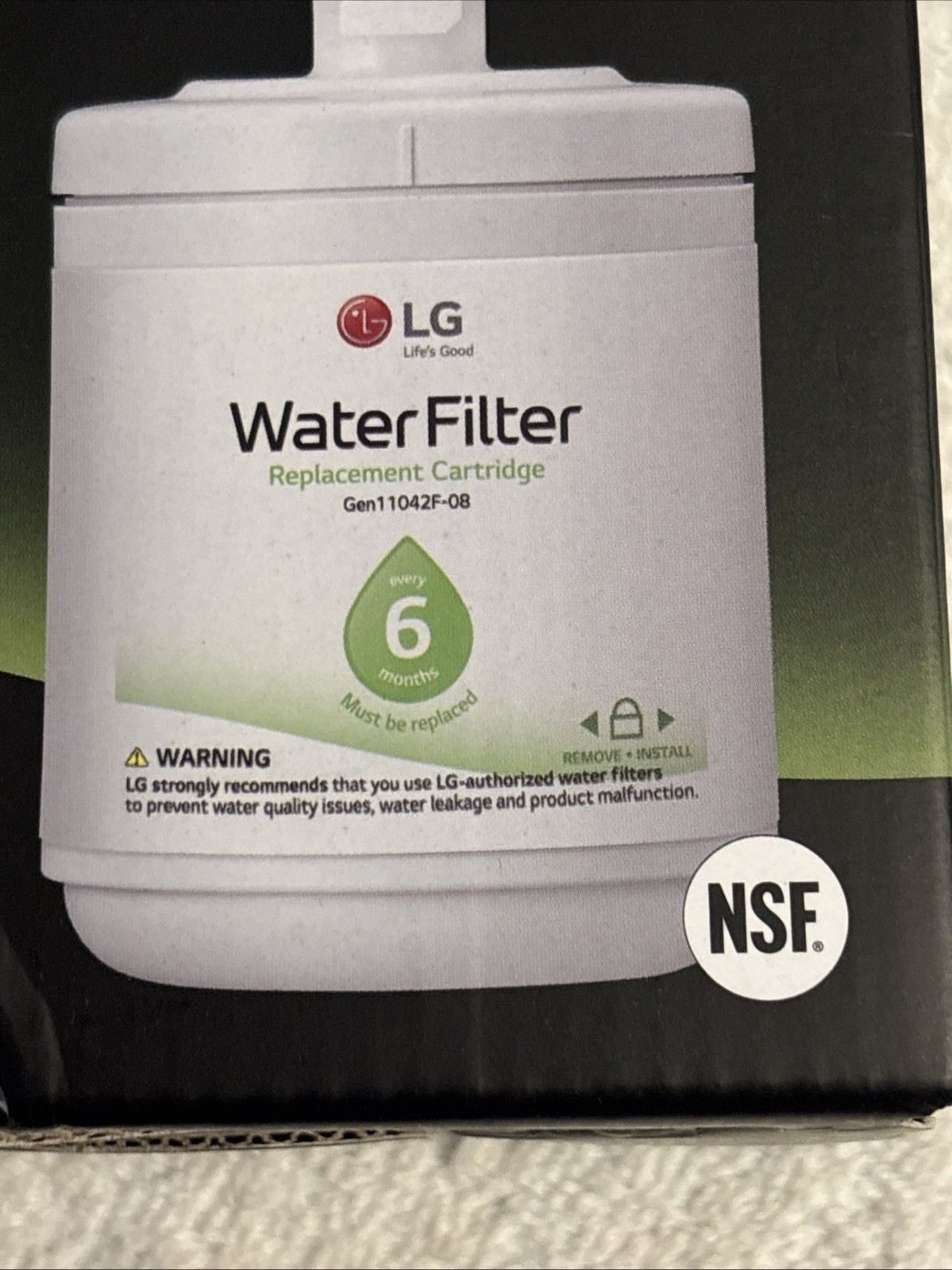 LG Water Filter Cartridge LT500P 6 Month 500 Gallon Capacity