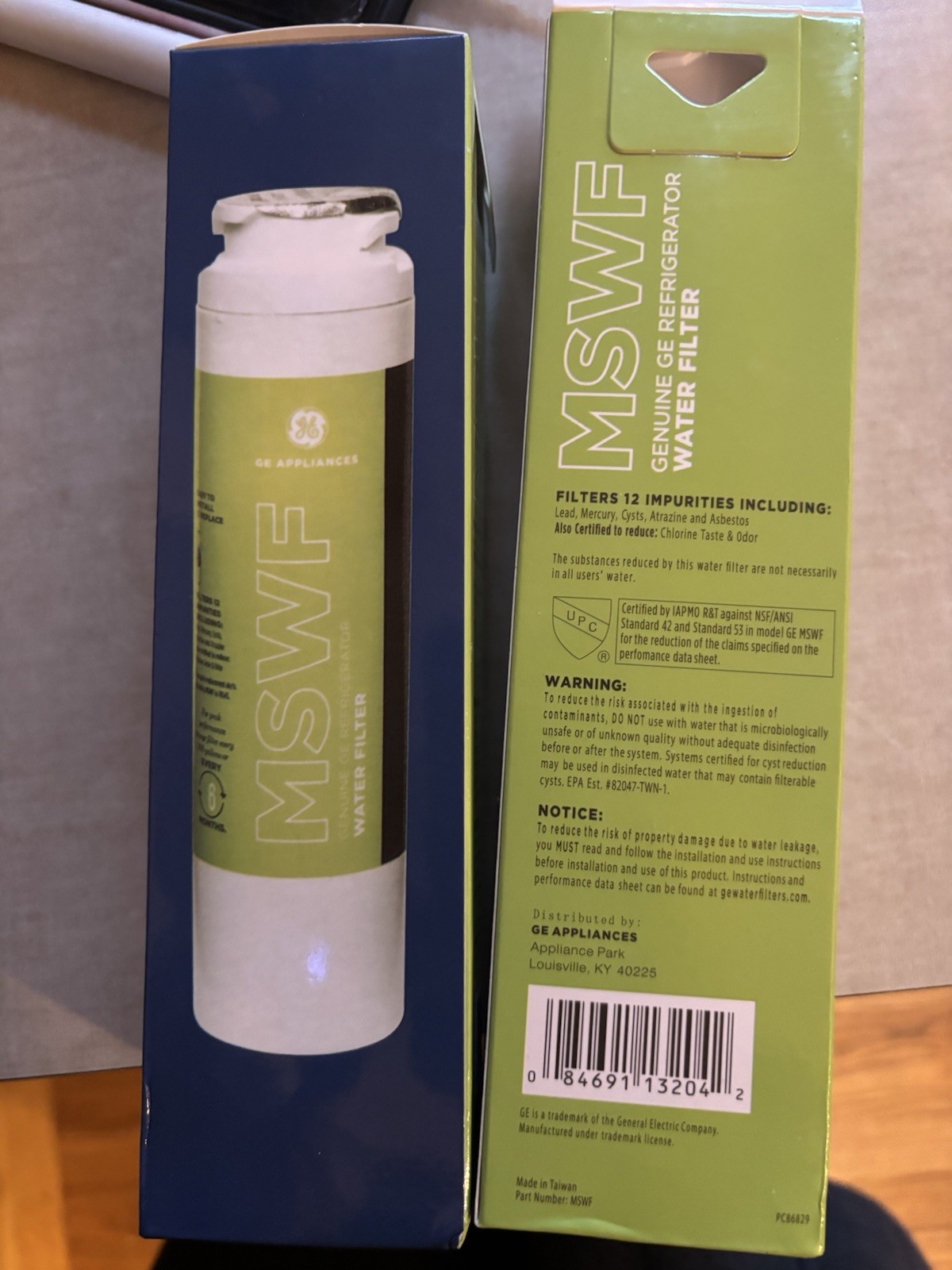 2 Genuine GE MSWF SmartWater Refrigerator Water Filter Replacement Cartridge