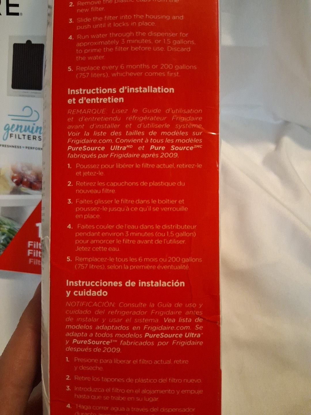 Frigidaire Water and Air Filter Combo Pack (ULTRAWF & PAULTRA2) #33