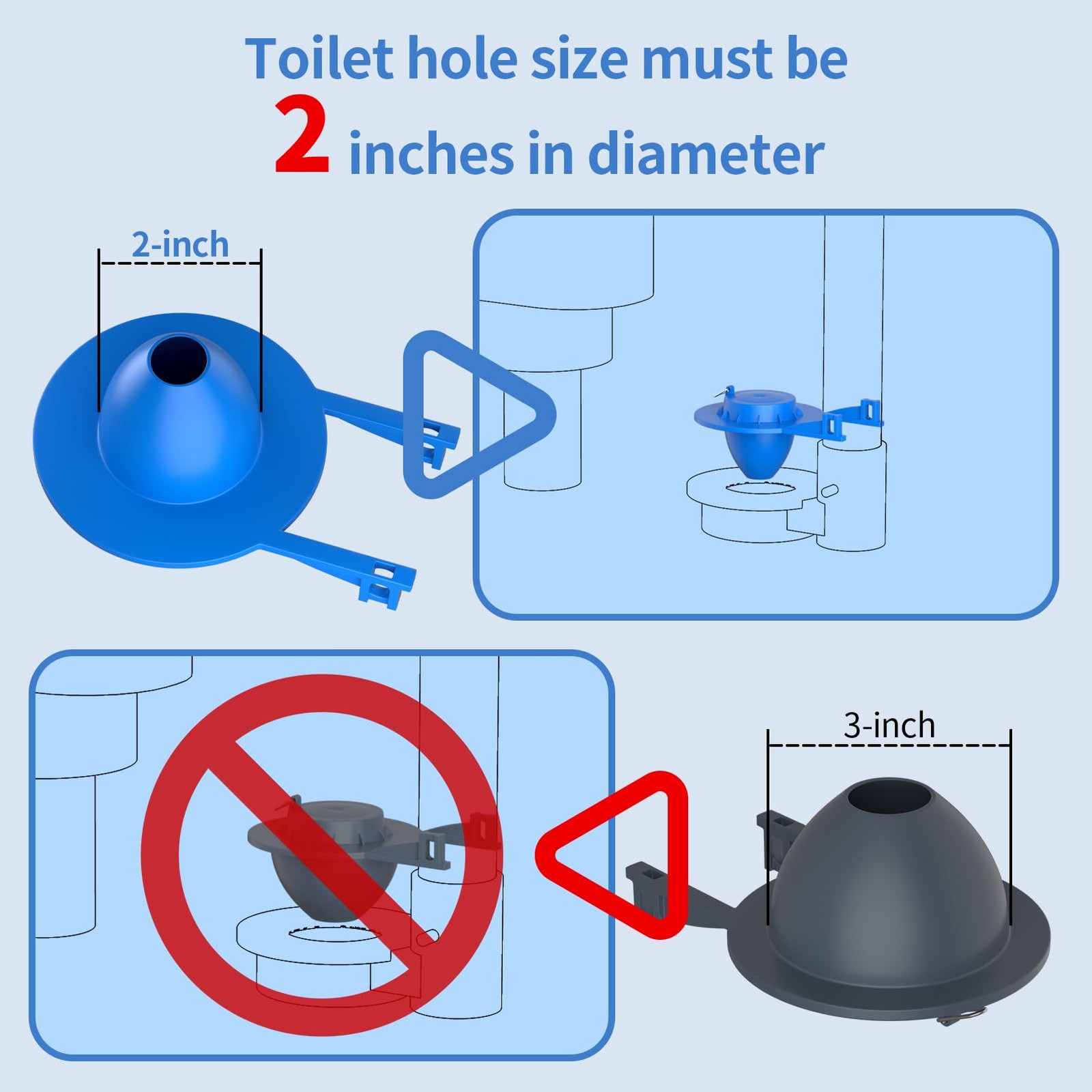 2 Pack Toilet Flapper Replacement Kit, 2 Inch Universal Toilet Tank Flapper F…