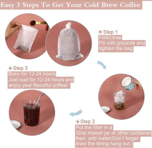 YQL Cold Brew Coffee Filter,50PCS 4×6 Inch No Mess 4x6inch