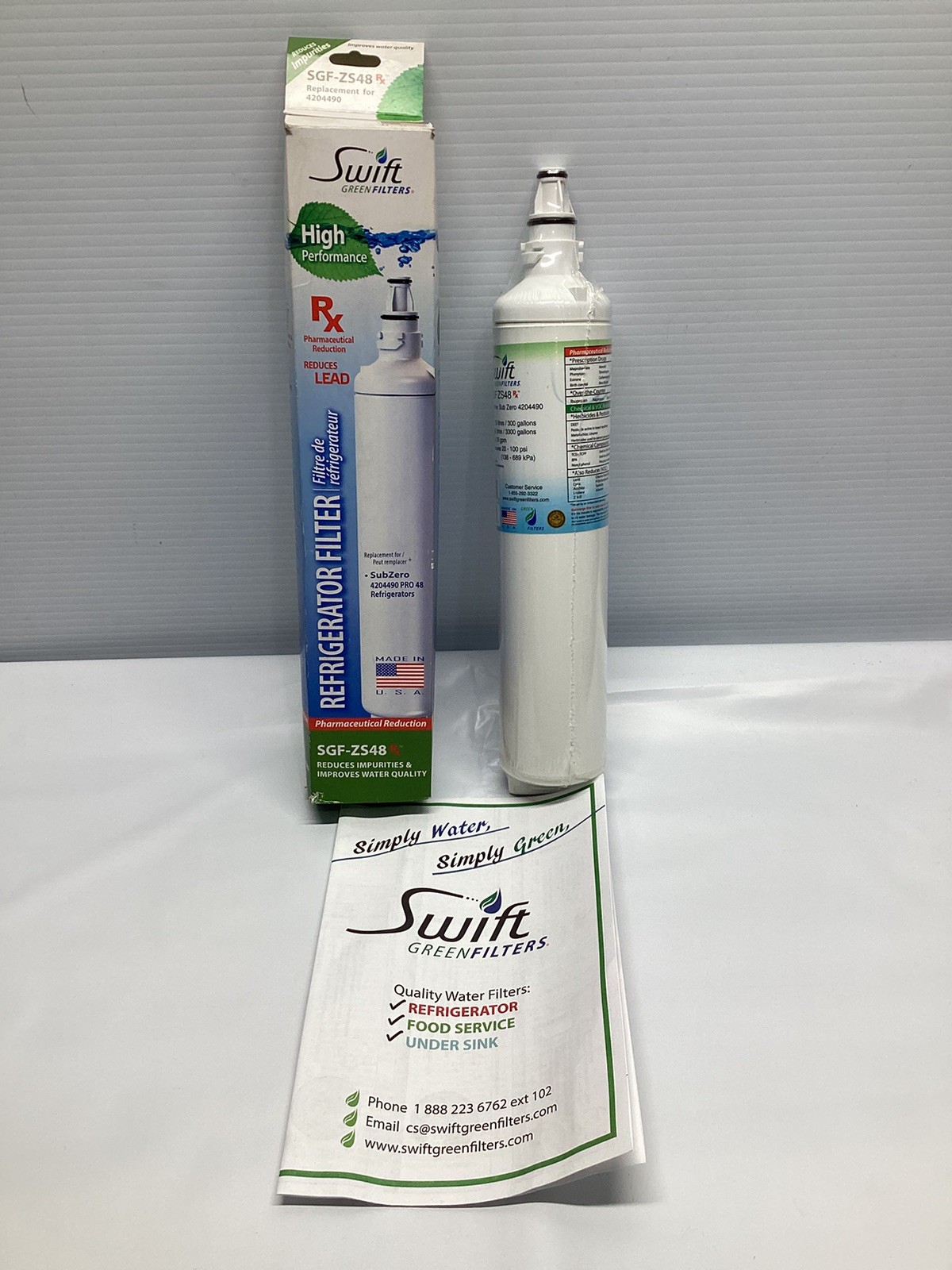 Swift Sub-Zero Replacement 4204490 Refrigerator Water Filter by SGF-ZS48 Rx