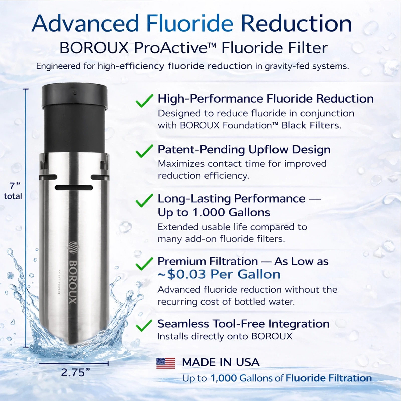 BLEMISHED Berkey Water Filter w/ Boroux Black & Boroux Fluoride Filters