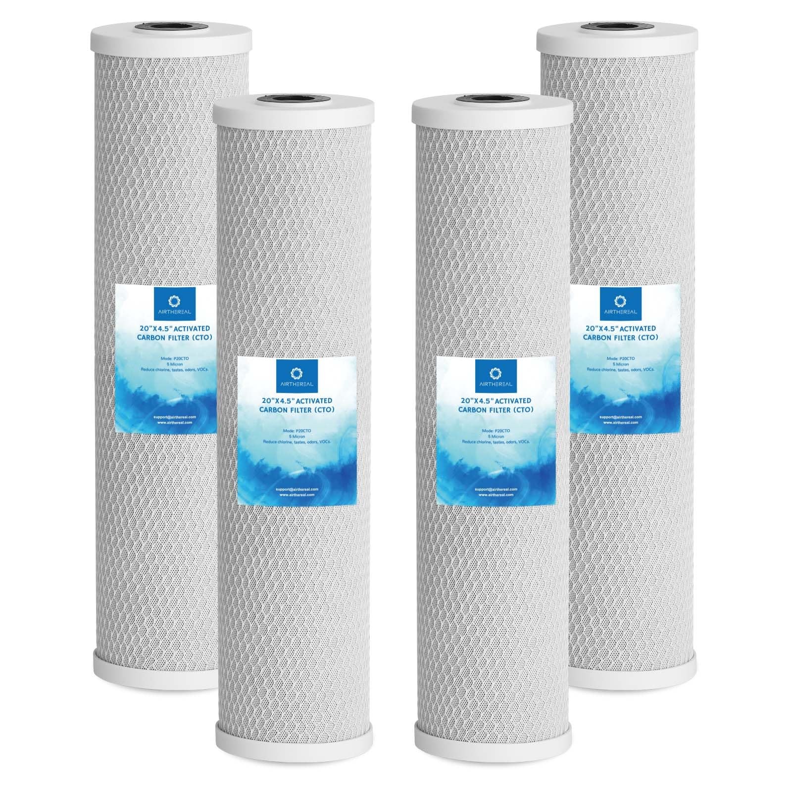 20″ x 4.5″ Whole House Sediment Activated Carbon Water Filter, 5 Micron 20-in…