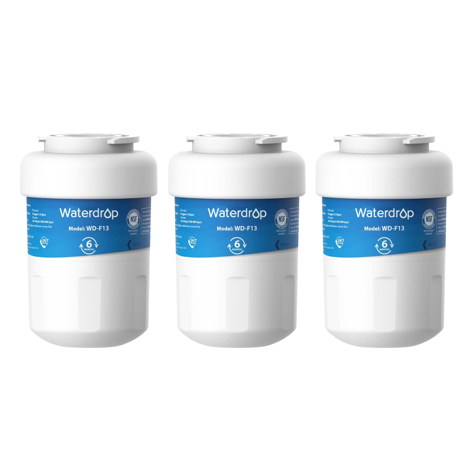 Waterdrop Replacement for GE® MWF®, SmartWater® MWFP Fridge Water FilterS(1-6)