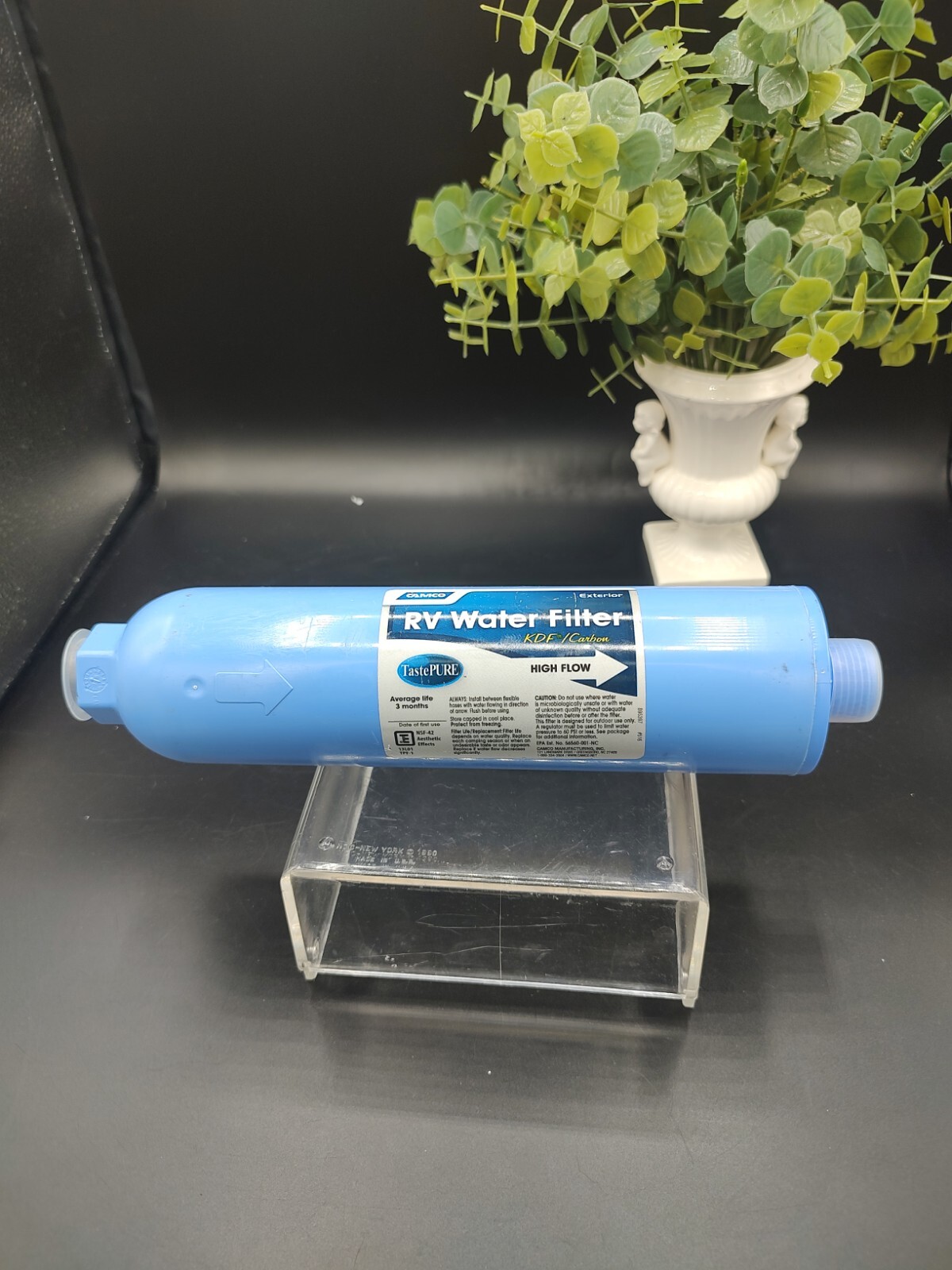 Camco RV Water Filter KDF / Carbon Exterior Average Life 3 Months