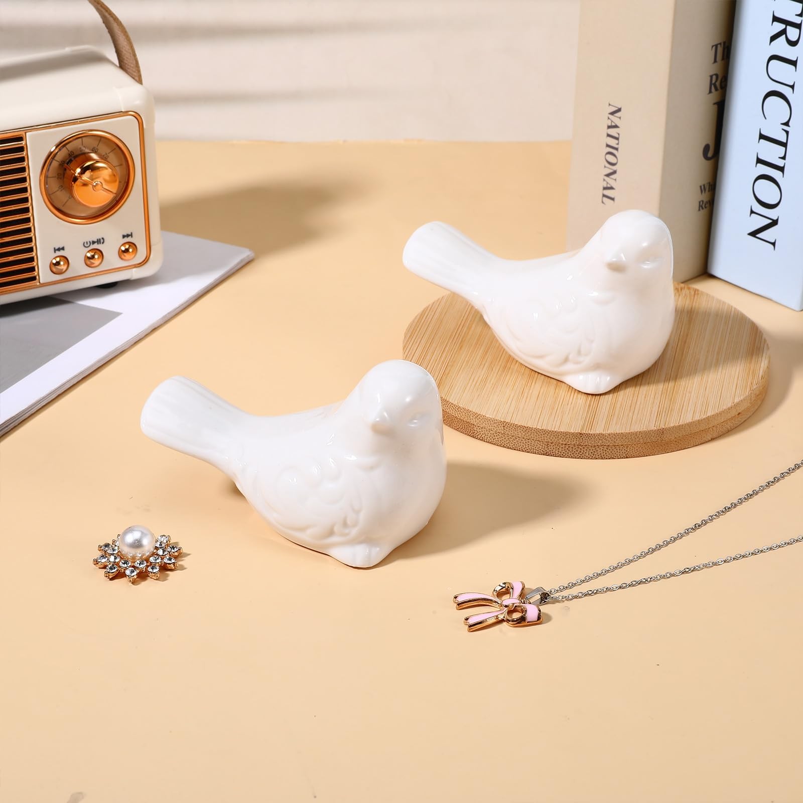 2Pcs Toilet Bolt Covers Decorative, Cute Bird Toilet Bolts Screw Caps, White …