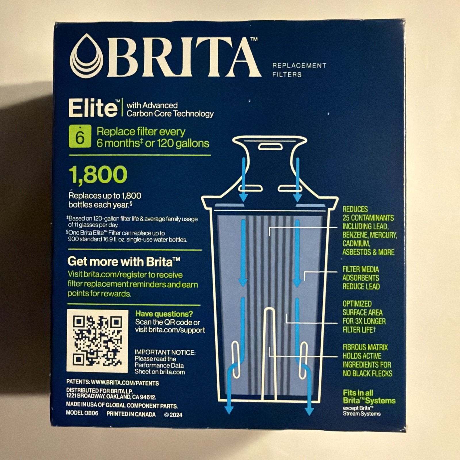 Brita Elite Replacement Water Filter For Pitcher 2 Pack Lot Sealed New In Box