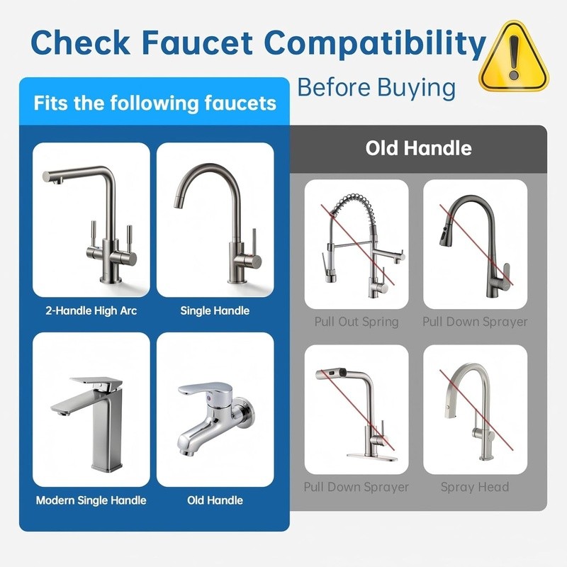 8-Layer Faucet Water Filter Hydroelectric Blue Light Easy Install 300 Gallons US